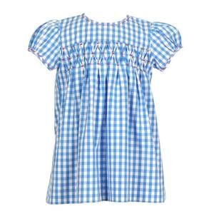 NEW THE YELLOW LAMB kid's scarlet dress in blue
